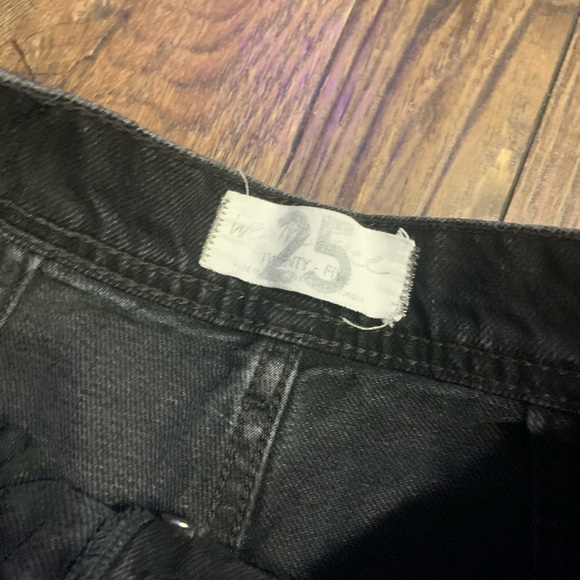 We the free free people black denim LANDRY WIDE LEG JEANS size 25 sold out boho - Picture 4 of 8